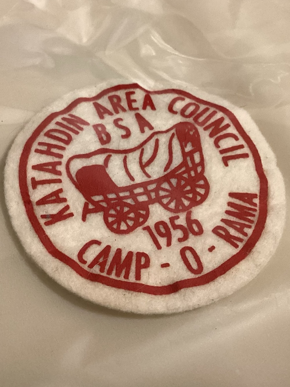 Boy Scouts Vintage Felt 1956 BSA Katahdin Camp-O-Rama Patch Maine